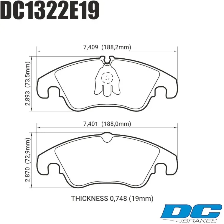 DC Brakes RT.2 DC1322E19 Передние тормозные колодки для AUDI A4 8K (B8); A5 8T; Q5