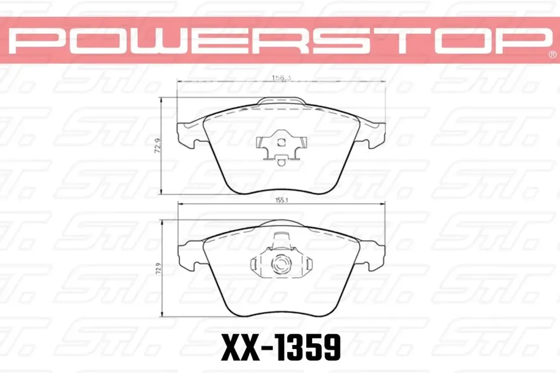 PowerStop Колодки тормозные 17-1359 передние Audi TT 8J; S3 8P; Golf 6 R