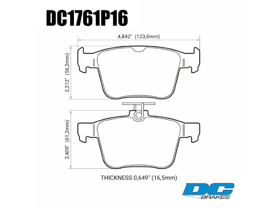 DC Brakes STR.S+ DC1761P16 Задние тормозные колодки для VAG MQB