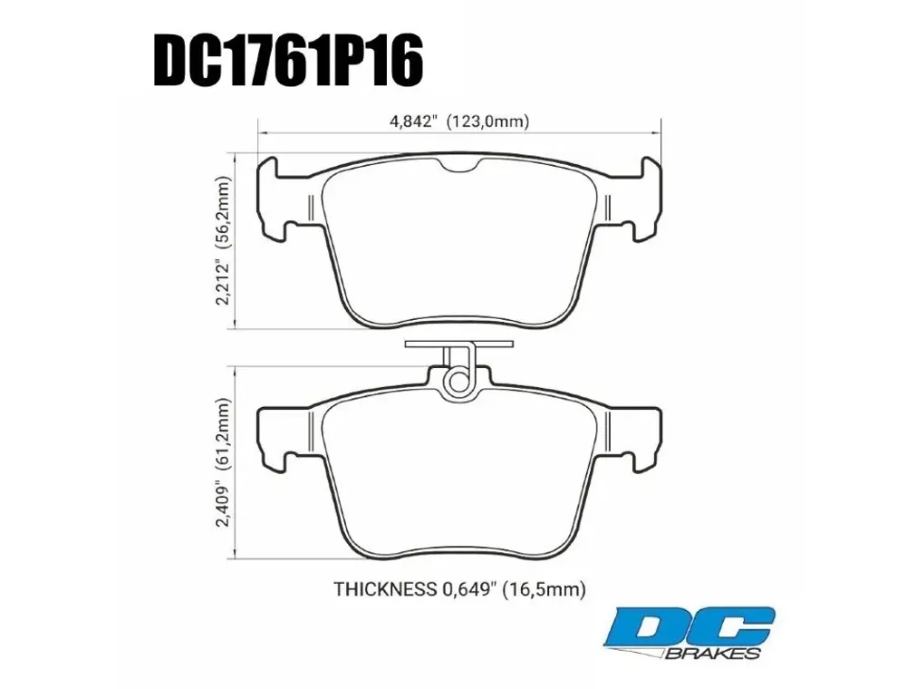 DC Brakes STR.S+ DC1761P16 Задние тормозные колодки для VAG MQB