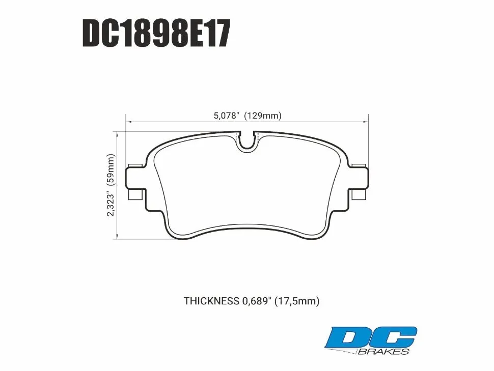 DC Brakes RT.2 DC1898E17 Задние тормозные колодки для A4 B9; A5 F53; Q5 FYB; Q7 4MB; TOUAREG CR7