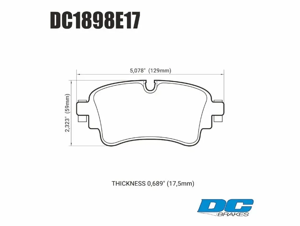 DC Brakes RT.2 DC1898E17 Задние тормозные колодки для A4 B9; A5 F53; Q5 FYB; Q7 4MB; TOUAREG CR7