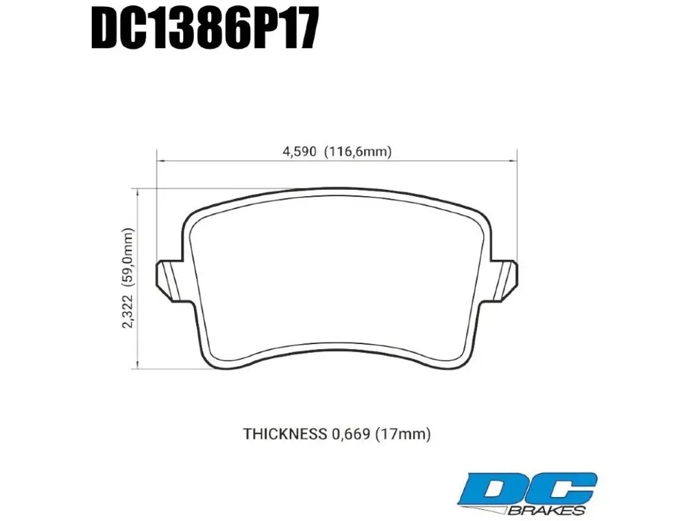 DC Brakes STR.S+ DC1386P17 Задние тормозные колодки для A4, A5, Q5, A6, A7, A8