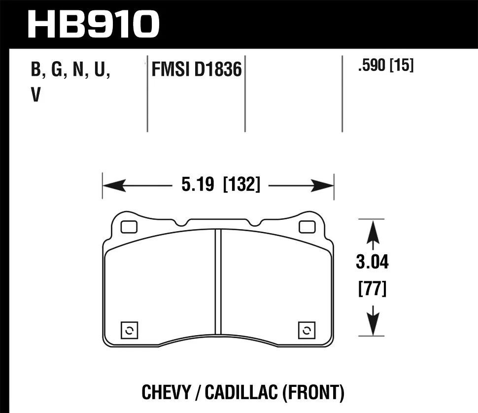 HAWK HP Plus HB910N.590 Передние тормозные колодки Lancer Evo V-X; SUBARU WRX STI; MEGAN RS; TESLA S, X