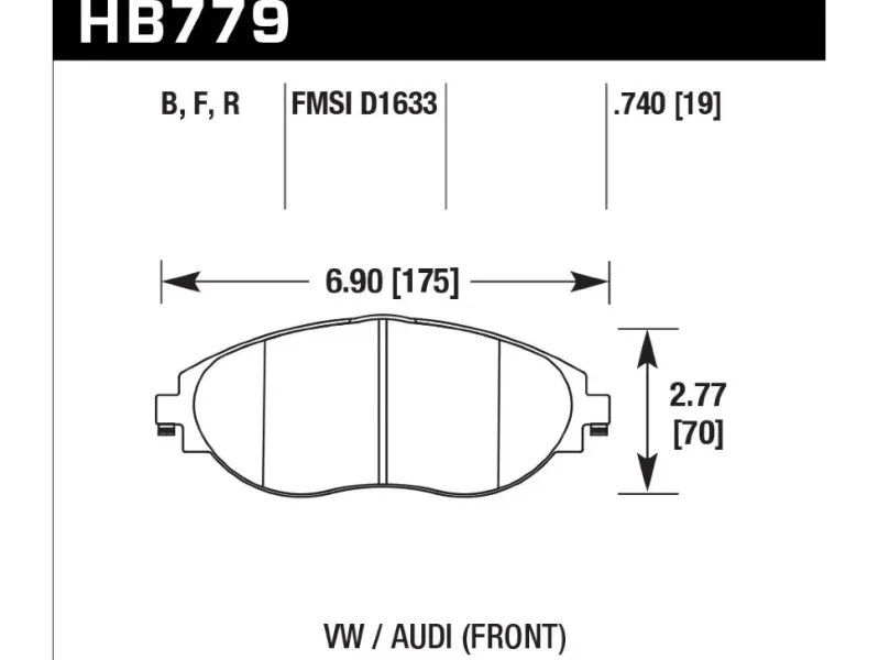 HAWK HP Plus HB779N.740 Передние тормозные колодки для VAG 340 MQB