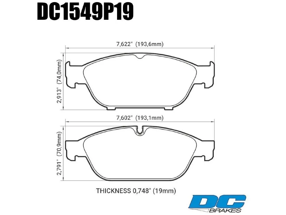 DC Brakes STR.S+ DC1549P19 Передние тормозные колодки для A6 C7 / A7 4GA