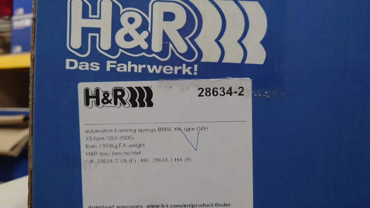 H&R 28634-2 Пружины с занижением для BMW X5 (G05) / X6 (G06)