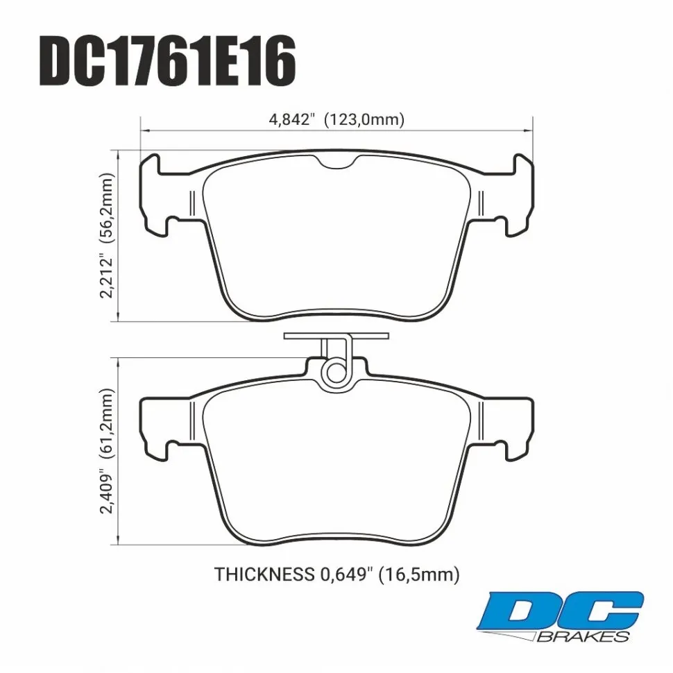 DC Brakes RT.2 DC1761E16 Задние тормозные колодки для VAG MQB