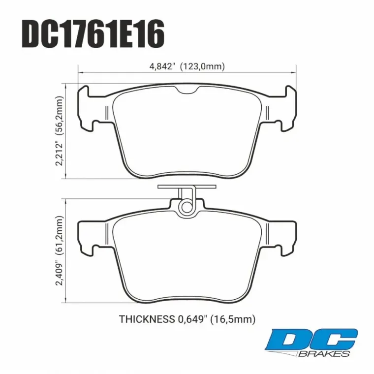 DC Brakes RT.2 DC1761E16 Задние тормозные колодки для VAG MQB