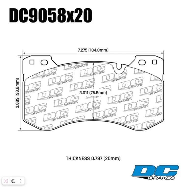 Колодки тормозные DC9058S20 DC Brakes R24 RACING, передние BMW M2 G87; M3 G80; M4 G82;