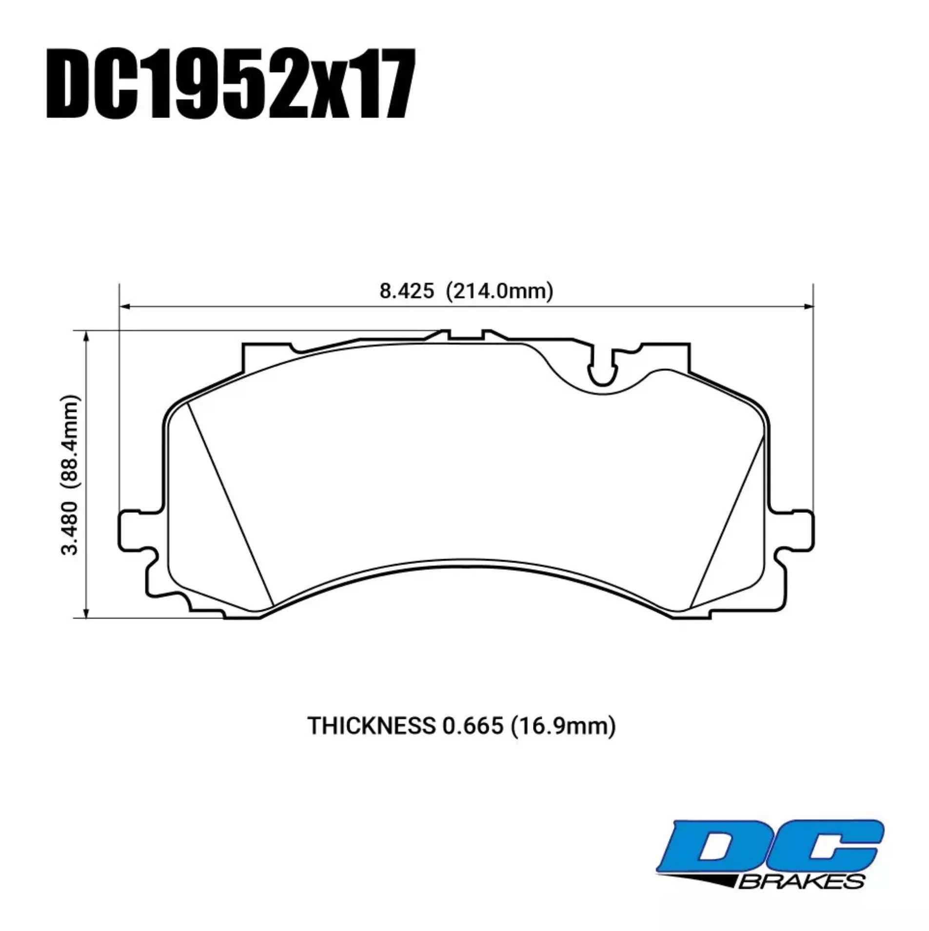 Колодки тормозные DC1952E17 DC Brakes RT.2 перед A6 4A; A7 4K; A8; Q7 4MB; Q8 Akebono 400mm