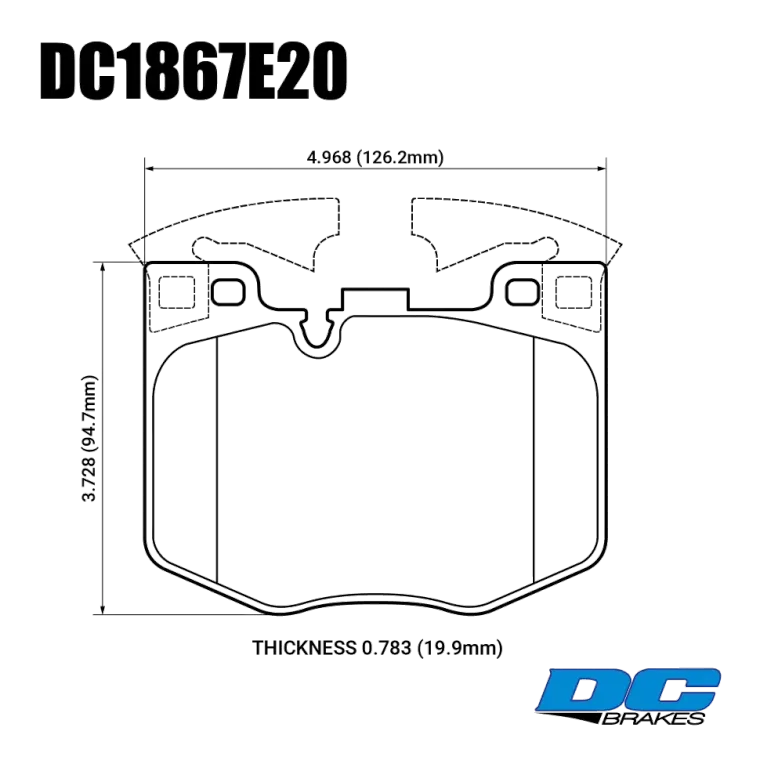 DC Brakes RT.2 DC1867E20 Передние тормозные колодки для BMW 5 G30, 6 G32GT, X3 G01, X4 G02, 7 G11