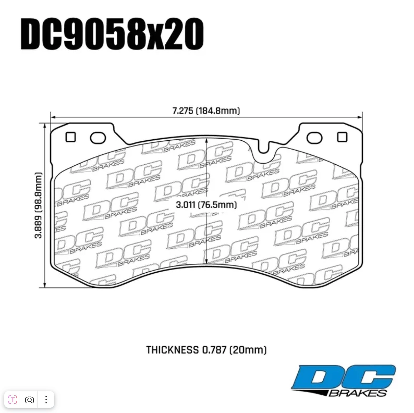 Колодки тормозные DC9058S20 DC Brakes R24 RACING, передние BMW M2 G87; M3 G80; M4 G82; — фото 1 из 1
