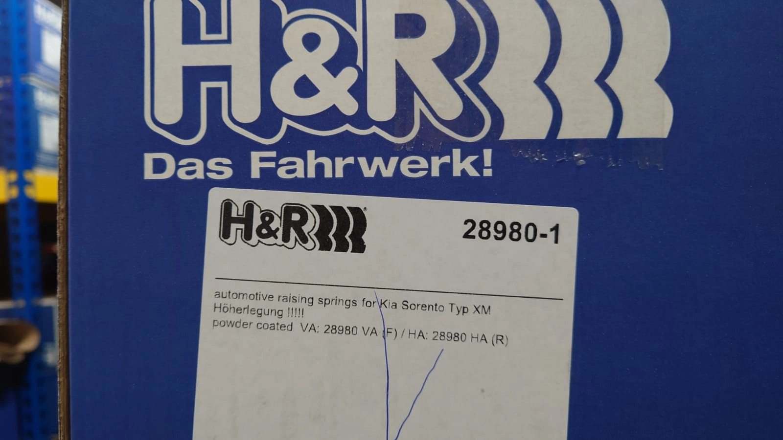 H&R 28980-1 Пружины с завышением (с лифтом) +25мм для KIA Sorento XM — фото 1 из 3