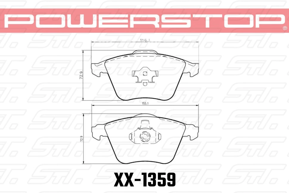 PowerStop Колодки тормозные 17-1359 передние Audi TT 8J; S3 8P; Golf 6 R — фото 1 из 1