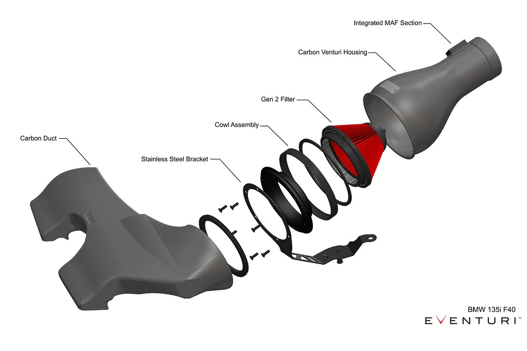 Eventuri EVE-F4XB48-CF-INT Впускная система для BMW F4X M135i M235i / F39 X2 35i B48 — фото 2 из 14