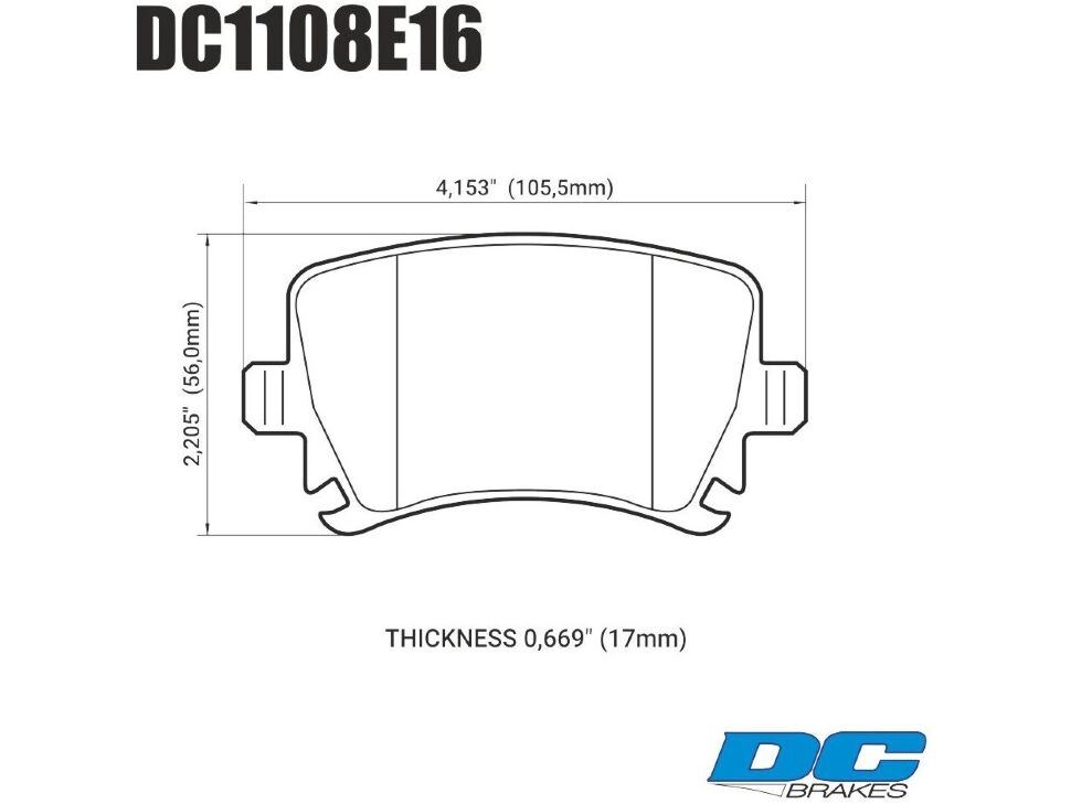 DC Brakes RT.2 DC1108E16 Задние тормозные колодки для VAG PQ35 310mm — фото 1 из 1
