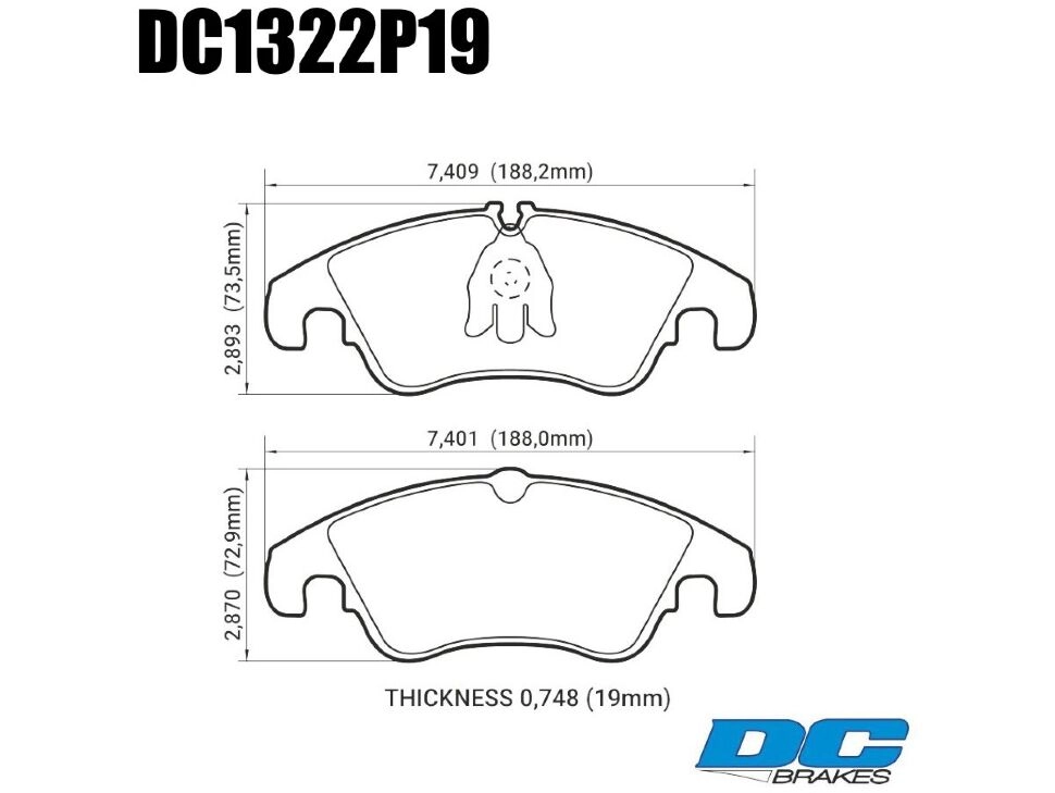 DC Brakes STR.S+ DC1322P19 Передние тормозные колодки для AUDI A4 8K (B8); A5 8T; Q5 — фото 1 из 1