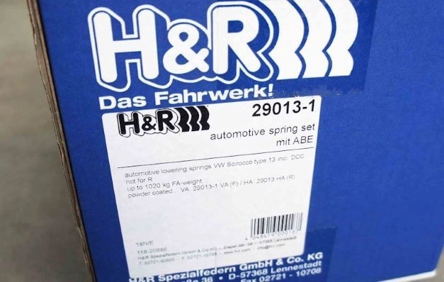 H&R 29013-1 Пружины с занижением VW Scirocco — фото 2 из 3
