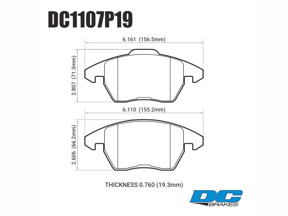 DC Brakes STR.S+ DC1107P19 Передние тормозные колодки для VAG PQ35 312mm — фото 1 из 1