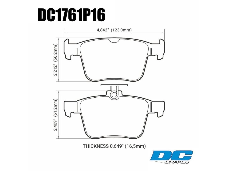 DC Brakes STR.S+ DC1761P16 Задние тормозные колодки для VAG MQB — фото 1 из 1