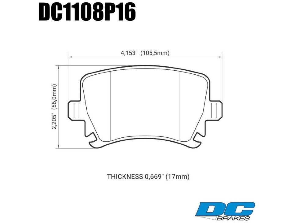 DC Brakes STR.S+ DC1108P16 Задние тормозные колодки для VAG PQ35 310mm — фото 1 из 1
