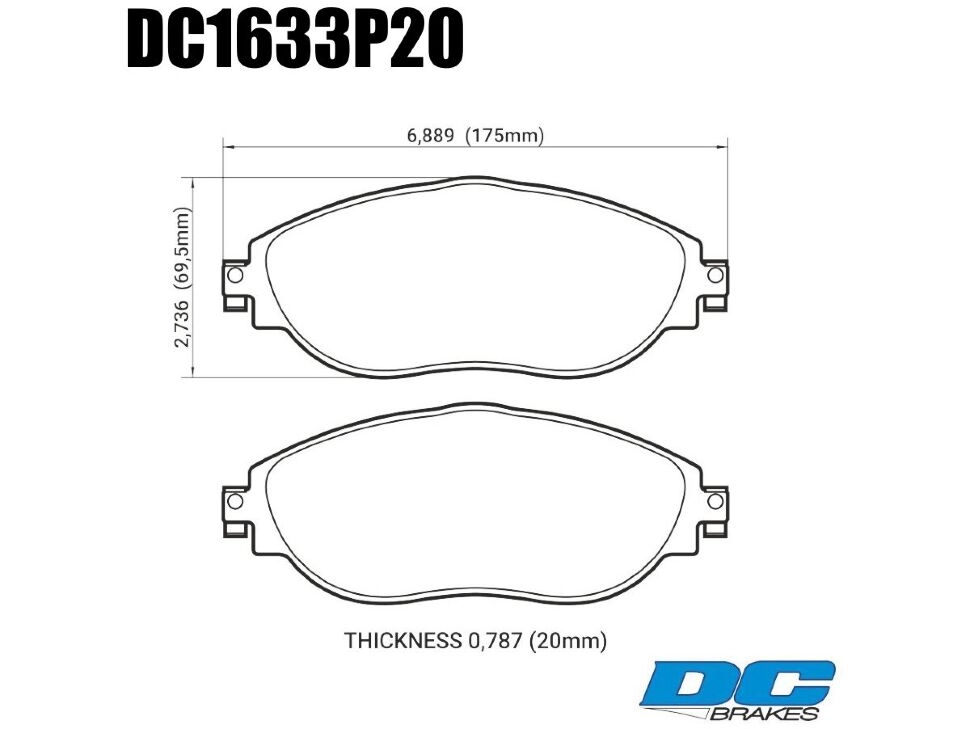 DC Brakes STR.S+ DC1633P20 Передние тормозные колодки для VAG 340 MQB — фото 1 из 1