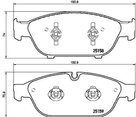 DC Brakes RT.2 DC1549E19 Передние тормозные колодки для A6 C7 / A7 4GA — фото 2 из 3