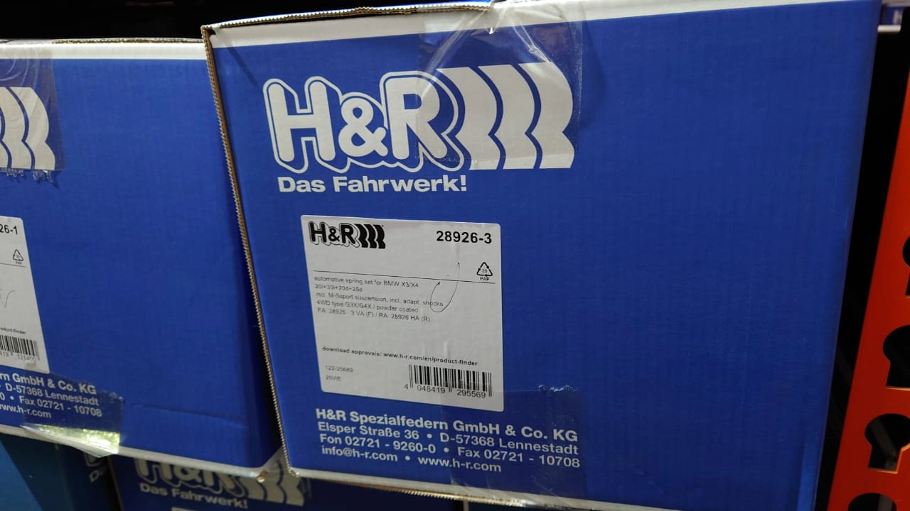 H&R 28926-3 Пружины с занижением для BMW X3 G01 / X4 G02 — фото 2 из 4