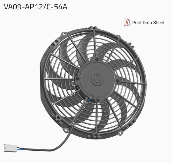 SPAL VA09-AP12/C-54A Вентилятор втягивающий (за радиатором) 11" (280mm) 1430 м3/ч — фото 1 из 3