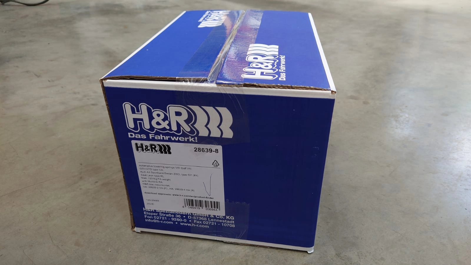 H&R 28639-8 Пружины с занижением для VW Golf 8 GTI / AUDI A3 8Y — фото 2 из 3