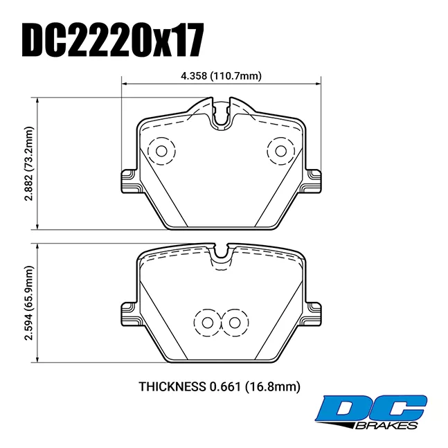 Колодки тормозные DC2220P17 DC Brakes Street STR.S+ задние BMW 3 G20; TOYOTA SUPRA 2019-> — фото 1 из 1