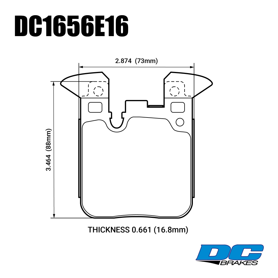 DC Brakes RT.2 DC1656E16 Задние тормозные колодки для перед BMW M4 F82, F32; M3 F80 F30; F20 F22 F87 M — фото 1 из 1