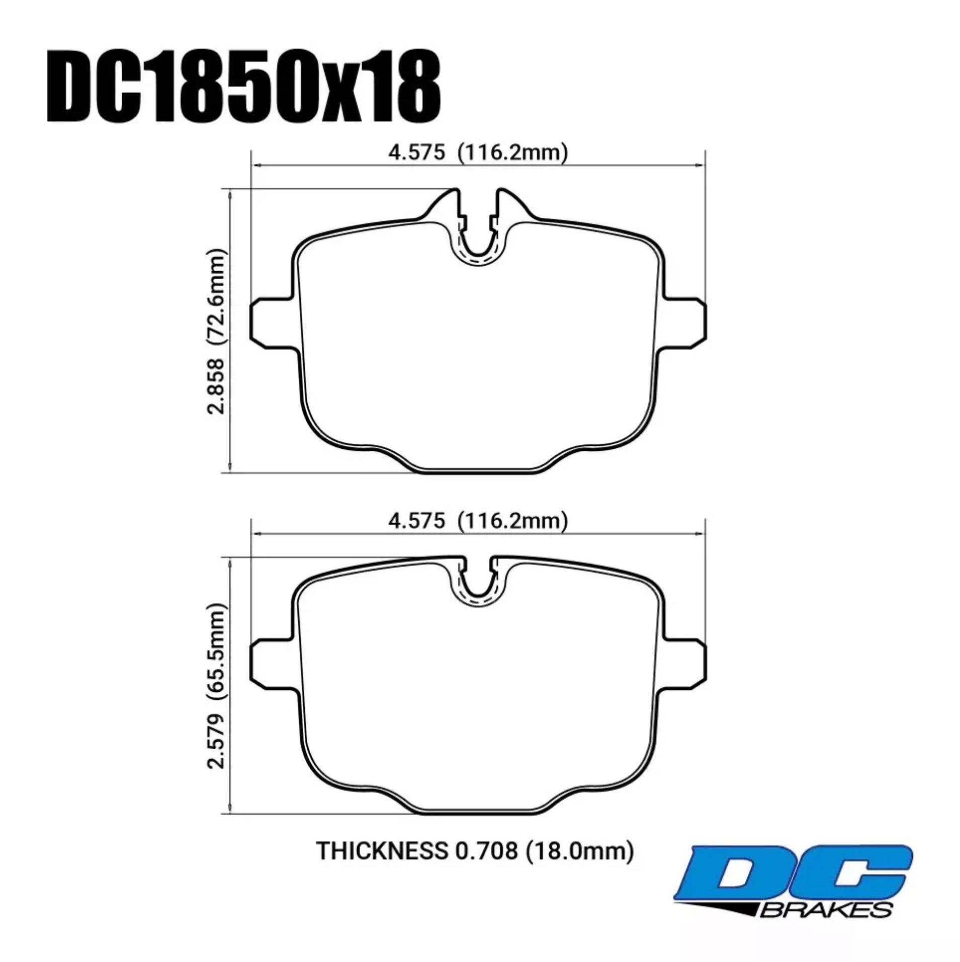 Колодки тормозные DC1850S18 DC Brakes R24 задние BMW M3 G80; M4 G82; M5 F10; M6 F12; X5 G05; X7 G07 — фото 1 из 1