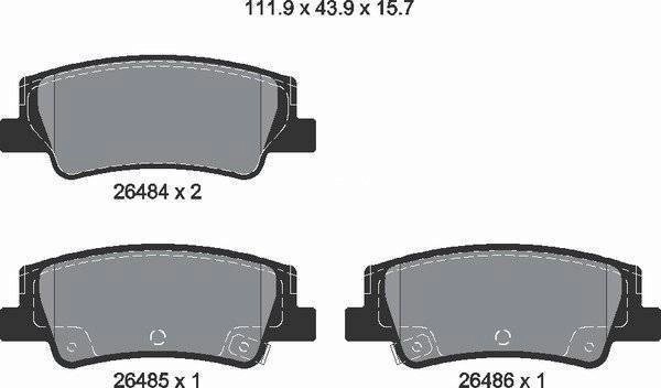 DC Brakes STR.S+ DC2299P15 Задние тормозные колодки для HYUNDAI SONATA; TUCSON; KIA K5, SPORTAGE — фото 1 из 1