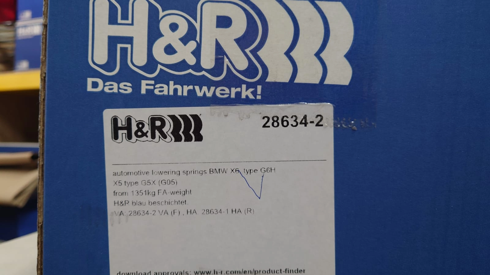 H&R 28634-2 Пружины с занижением для BMW X5 (G05) / X6 (G06) — фото 1 из 3